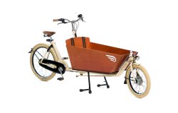 Le biporteur Bakfiets Confort avec un cadre couleur crème