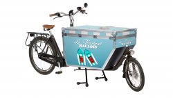 Biporteur Livreur électrique Bakfiets STEPS avec caisse Flightcase personnalisée