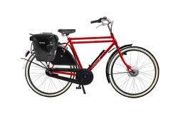 Sacoche amovible 100% étanche Ortlieb City noire sur un vélo hollandais Legend Excluisve