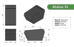 Volume et dimensions de la caisse Alubox XL 