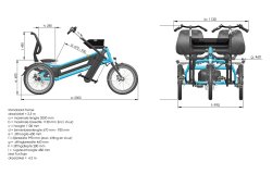 Tandem tricycle cote à cote Van Raam