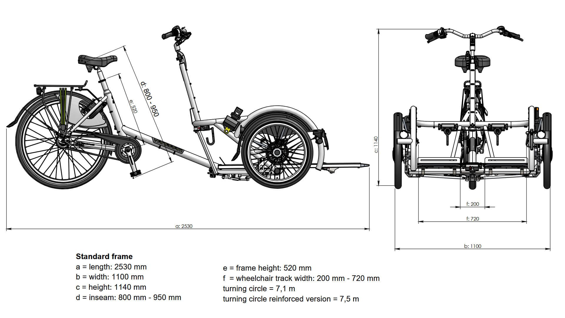 Triporteur électrique pour fauteuil roulant VeloPlus de Van Raam