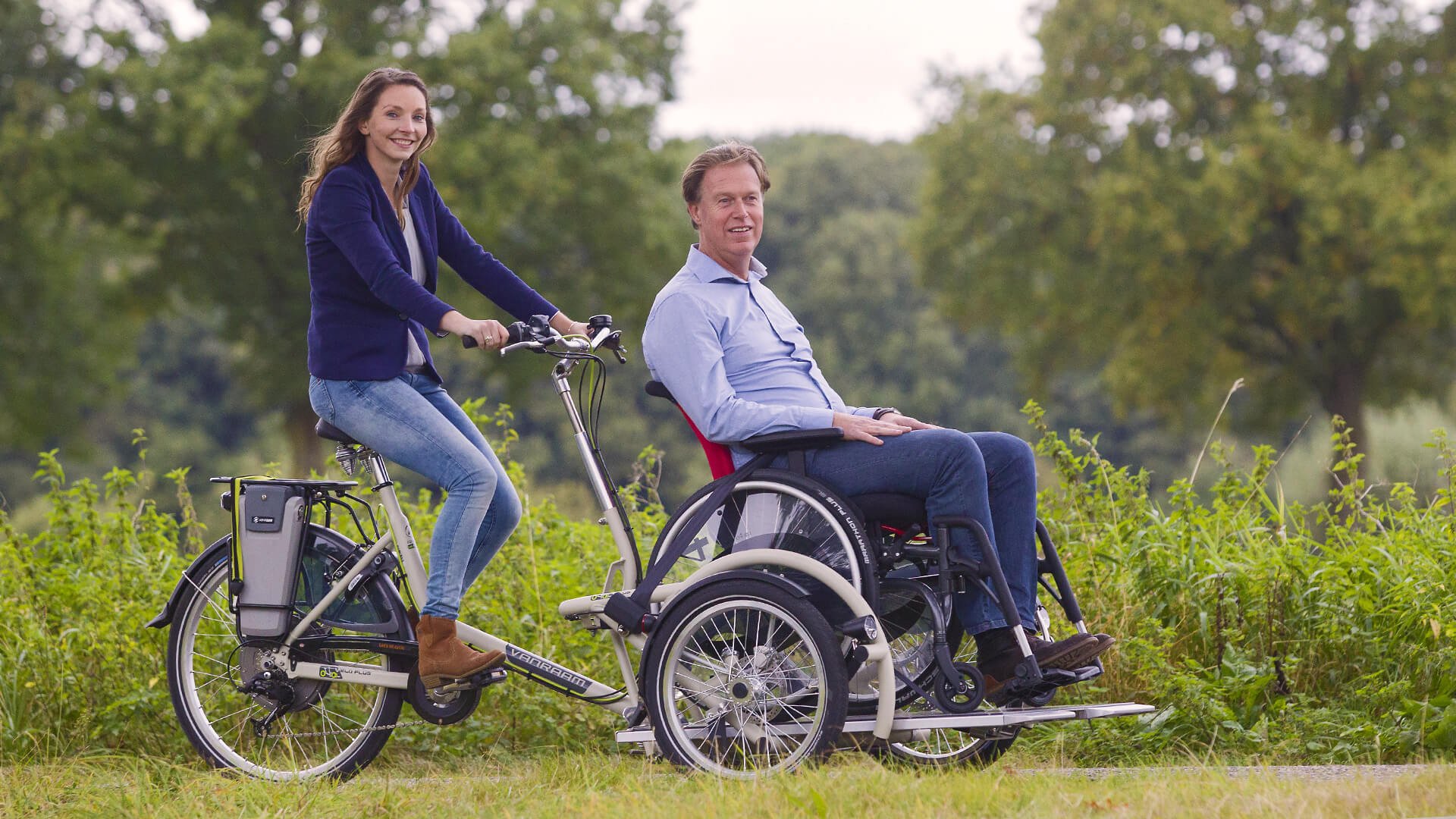 Triporteur électrique pour fauteuil roulant VeloPlus de Van Raam