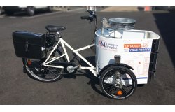 Un triporteur NIHOLA CARGO XL Propreté aux couleurs de Limoges Métropole