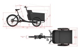 Dimensions du triporteur Triobike Hafnia