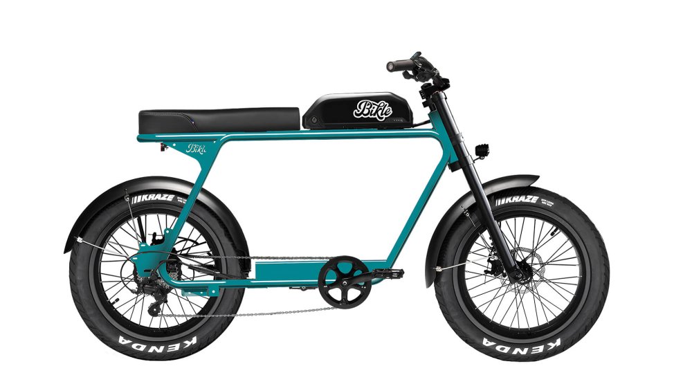 Le Fatbike R+ avec cadre bleu turquoise brillant