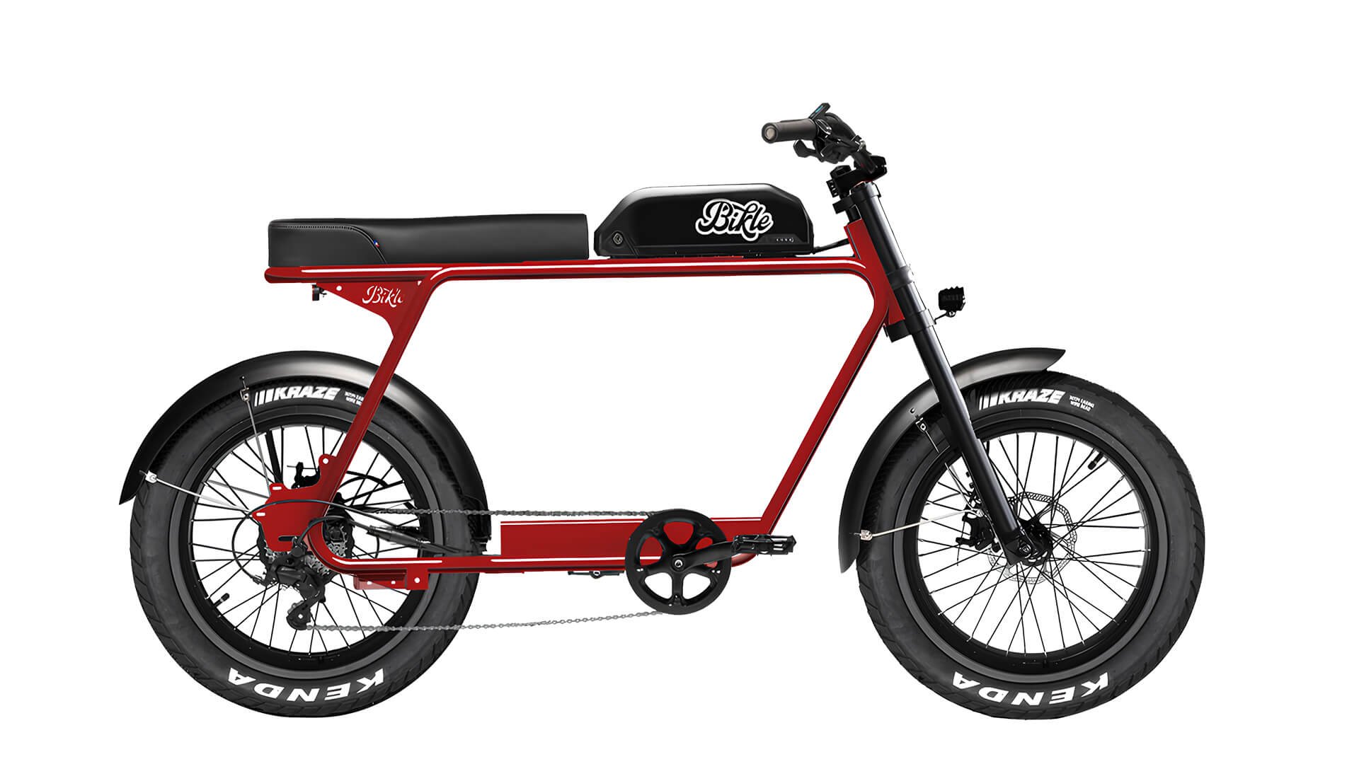 Le Fatbike R+ avec cadre rouge carmin brillant