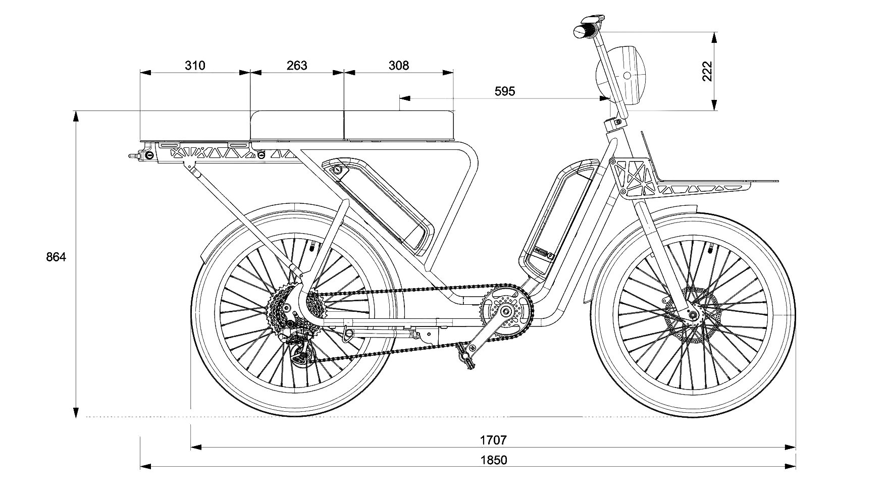 Dimensions du Bolide V2 de Kino Bikes