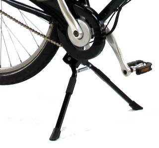 Béquille double pour vélo électrique rabattable sur un côté