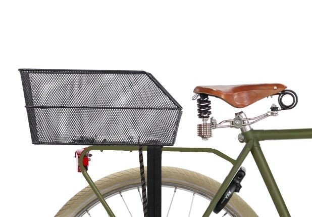 Panier vélo hollandais Basil arrière fixe en métal avec sangle