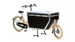 Vélo personnalisé Biporteur Flightcase, traction électrique