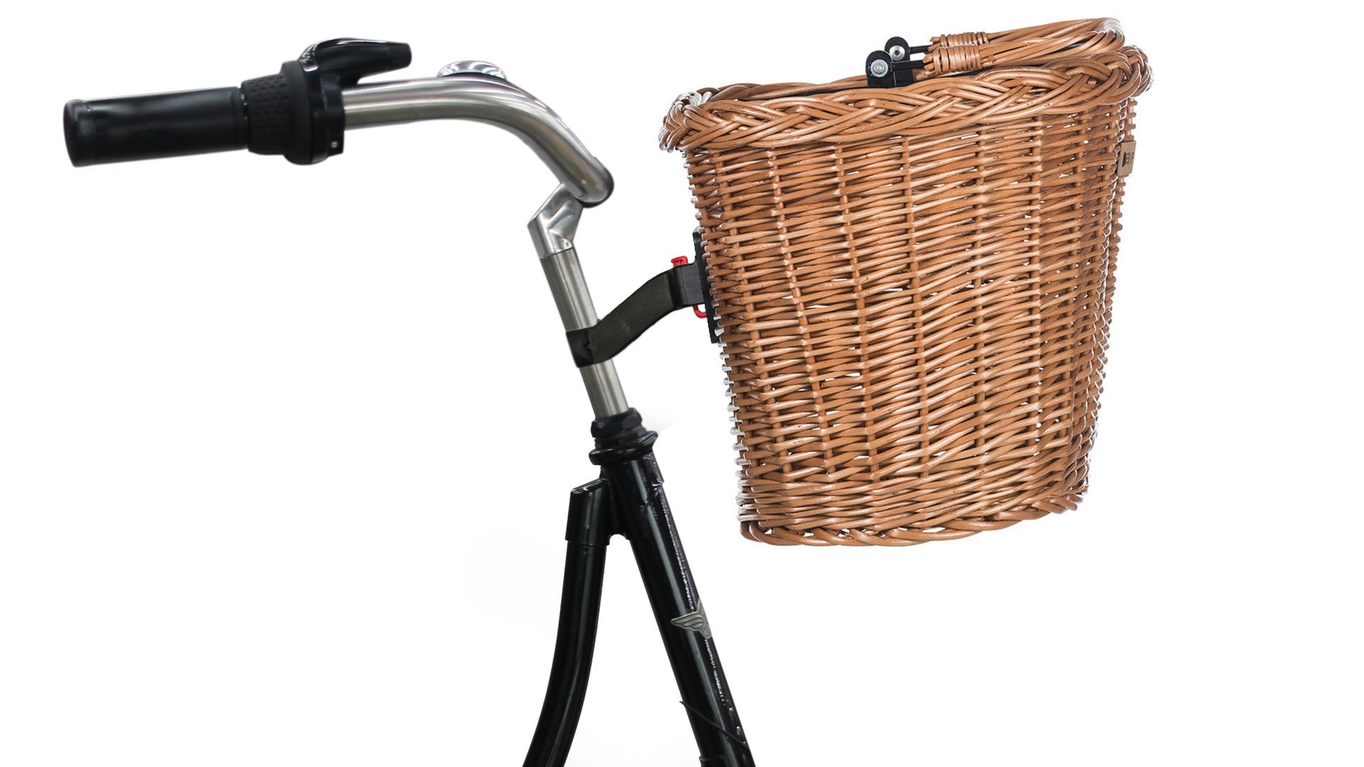Panier vélo hollandais Basil avant amovible en osier avec fixation