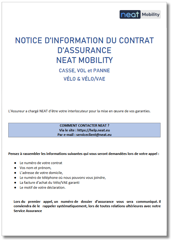 Notice d'information du contrat d'assurance